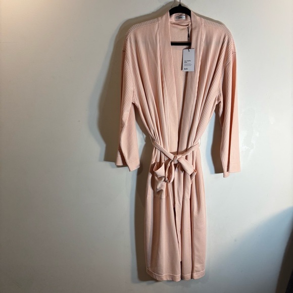 KNIX Sz L/XL/XXL Waffle Mid-Length Robe in Rose Quartz Pockets NEW WITH TAGS - Picture 1 of 10